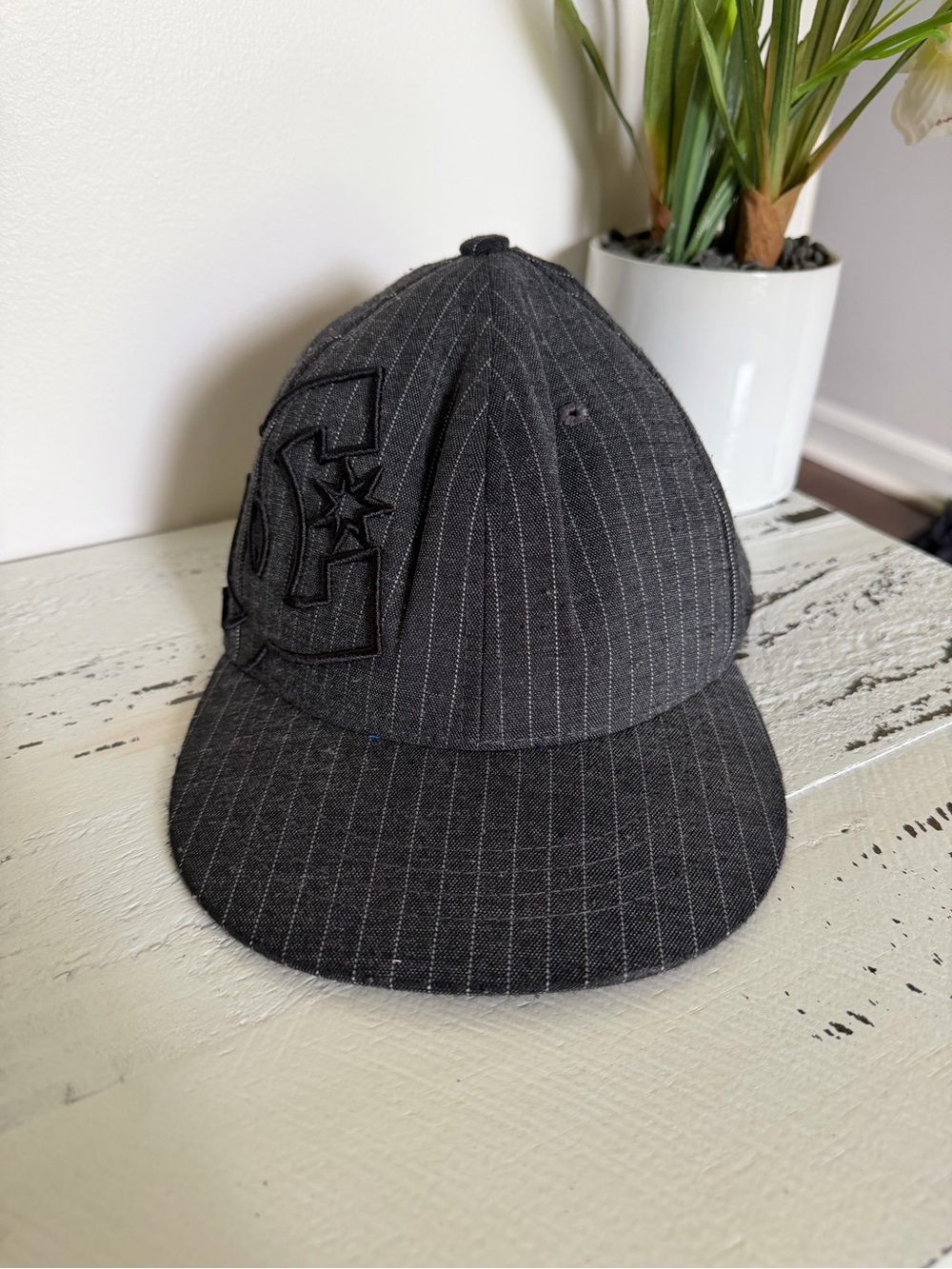 DC Black Pinstripe Youth Fitted Hat